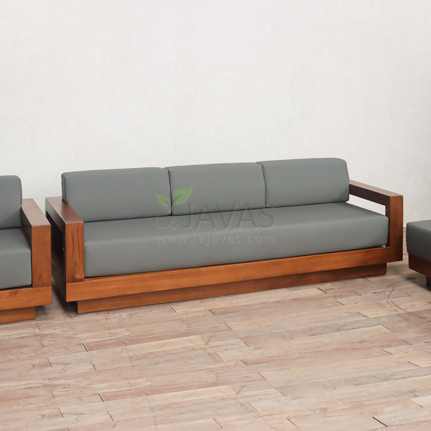 ZOE SOFA 4 SEATER, 232 x 80 x 57 cm, Walnut Treatment