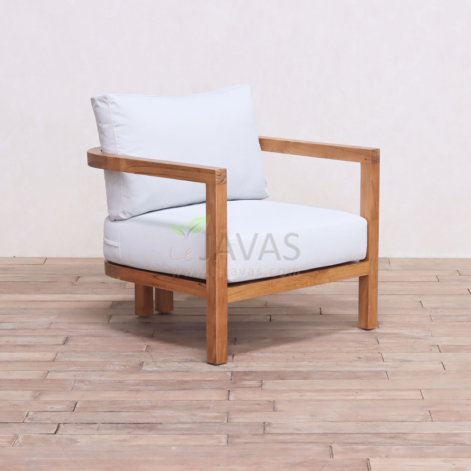 Attilio Sofa 1 Seater, 80 x 80 x 65 cm, Teak Wood