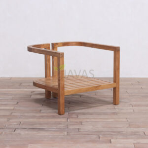 Attilio Sofa 1 Seater, 80 x 80 x 65 cm, Teak Wood