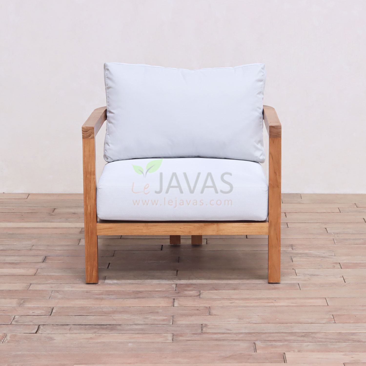 Attilio Sofa 1 Seater, 80 x 80 x 65 cm, Teak Wood