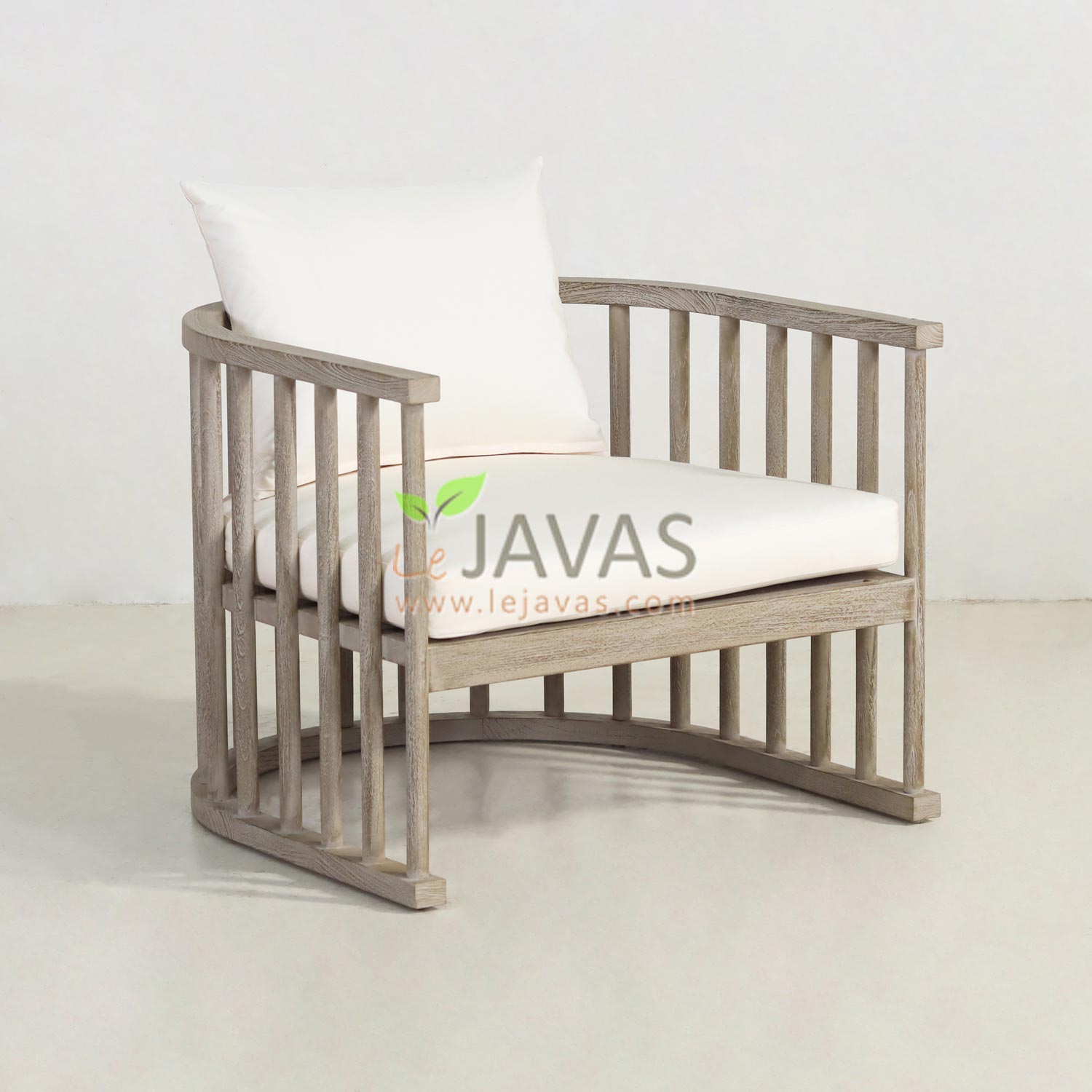 Aruna Lounge Chair luxury teak lounge chair with upholstered cushions for resort, villa, and hotel lounge projects